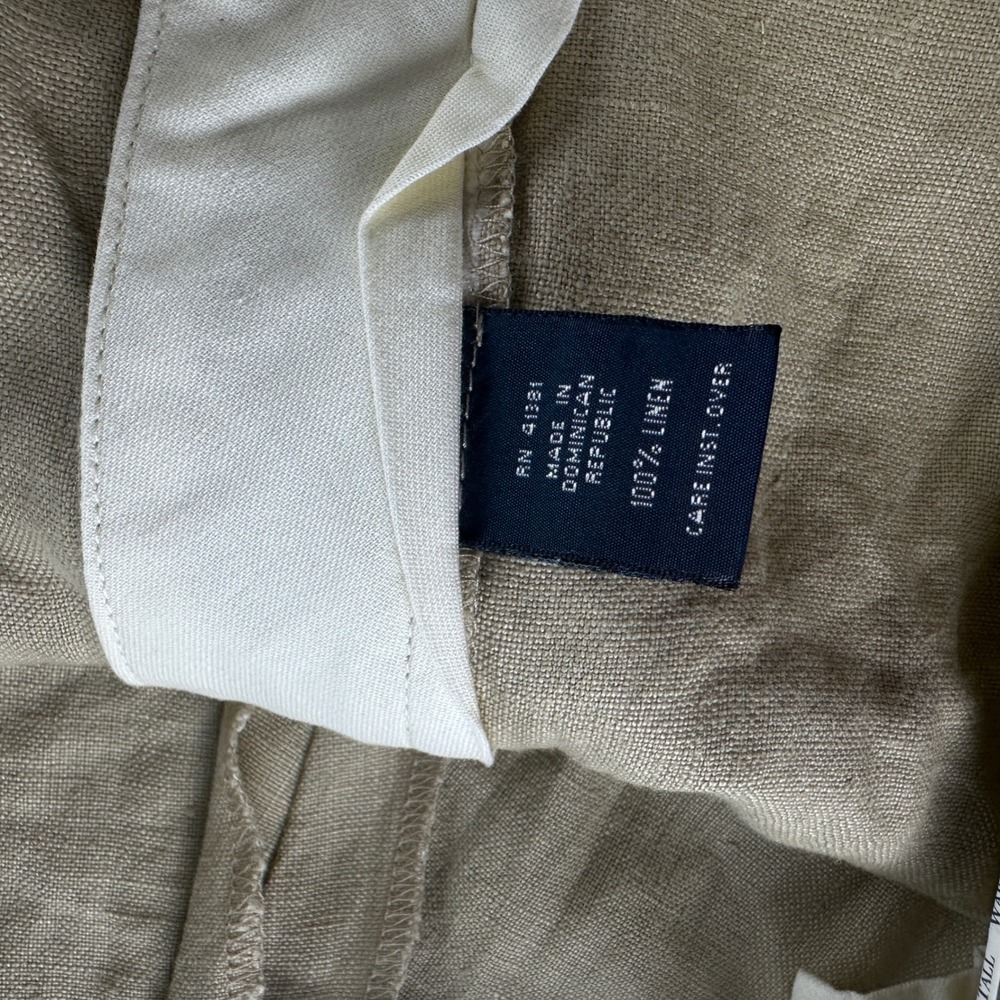 Polo Ralph Lauren Men 44x36 Tan 100% Linen Pleated Cuffed Dress Pants Big & Tall - Picture 6 of 10